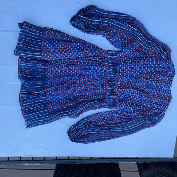 Ulla Johnson Martine Mini Dress Cerulean Blue Silk - Picture 6 of 12